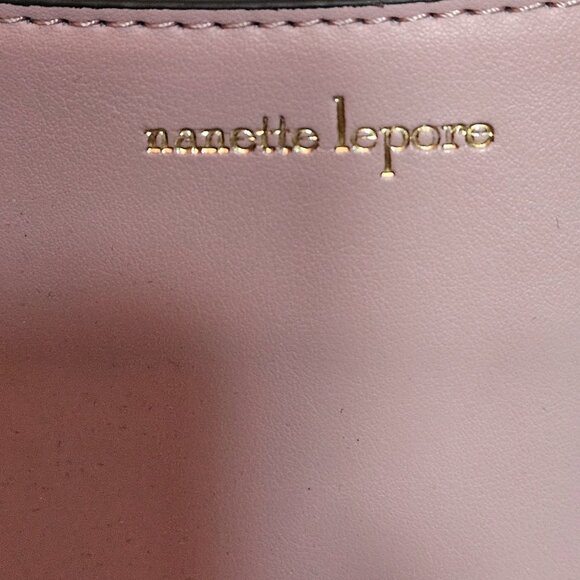 nanette lepore snap women's faux leather exterior pink brown purse crossbody - Picture 12 of 14